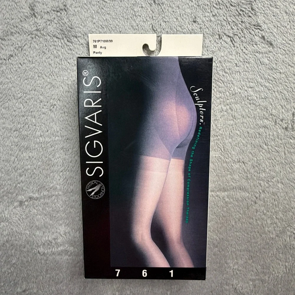 Sigvaris Sculptors 761 Compression Pantyhose Black Medium Avg 18-25mm Hg 761P710